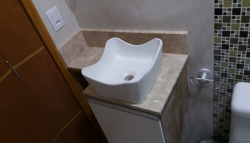 Bancada de Mármore Banheiro Vila Pompeia - Bancada de Mármore para Banheiro Pequeno