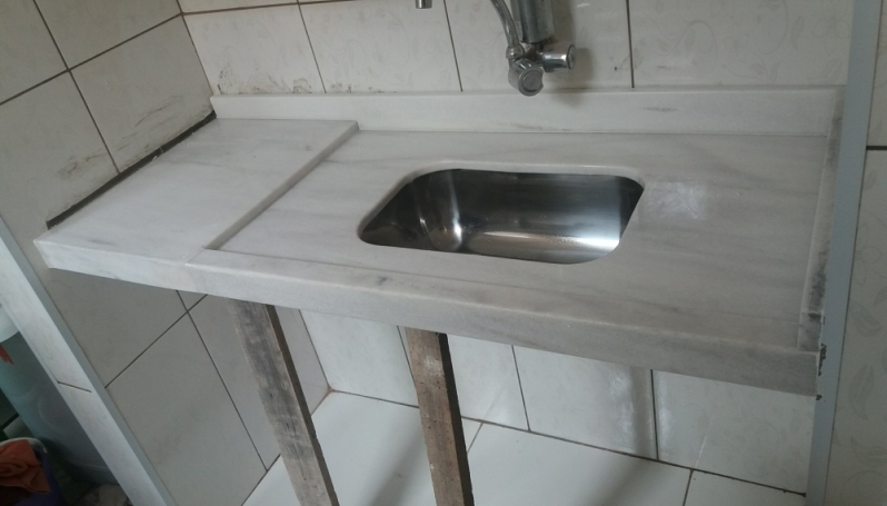 Bancada de Mármore Branco Residencial Seis - Bancada de Mármore Preto para Cozinha