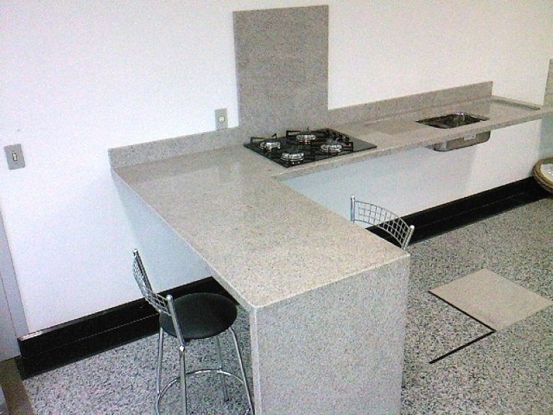 Granito Balcão Cozinha Residencial Nove - Balcão Granito Cozinha