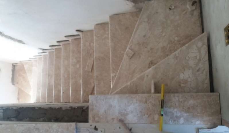 Onde Compro Escada Revestida de Granito Residencial Quatro - Escada Granito Branco