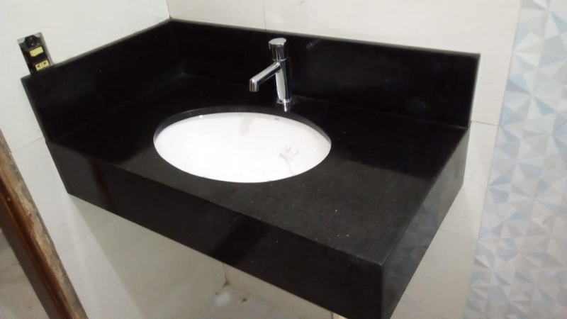 Orçamento de Lavatório para Banheiro Granito Carapicuíba - Lavatório em Granito Preto